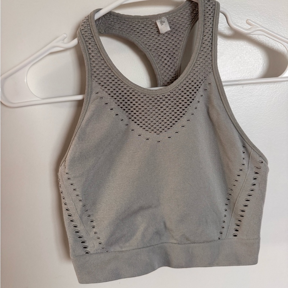 Sports Bra Pistachio JoyLab Mesh Racerback Wireless Solid Seamless Activewear M